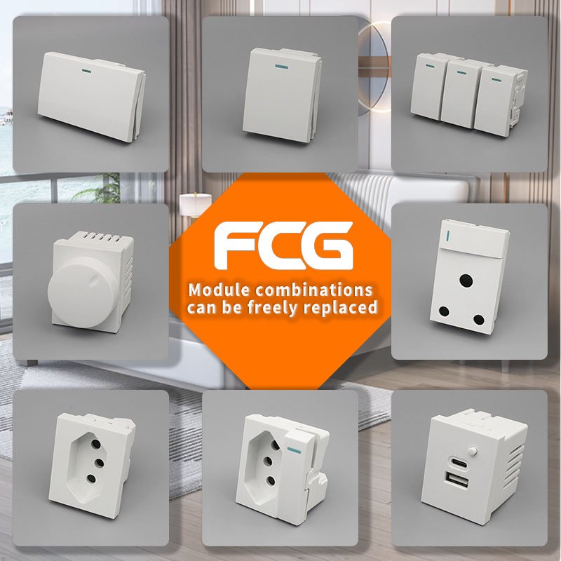 home electrical wall switch and socket custom switch plate 1 lever switch 16A socket outlet plug