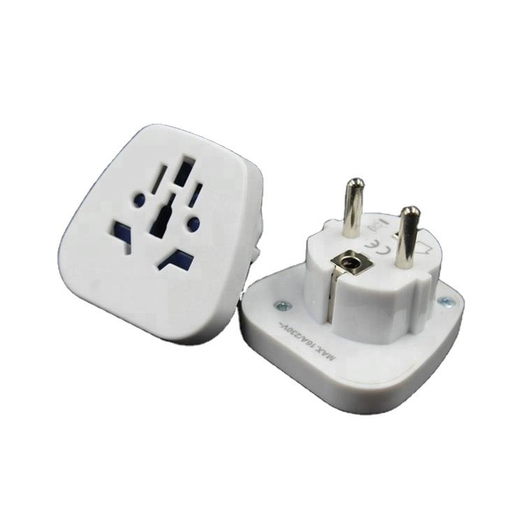 Shaver Adapter Plug EU 2 Pin to UK 3 Pin 1A Fused Travel Adaptor Socket for Electric Toothbrush Self Grounding