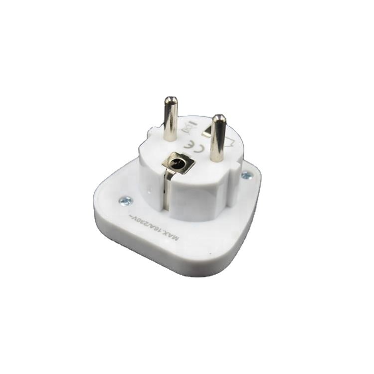 Shaver Adapter Plug EU 2 Pin to UK 3 Pin 1A Fused Travel Adaptor Socket for Electric Toothbrush Self Grounding