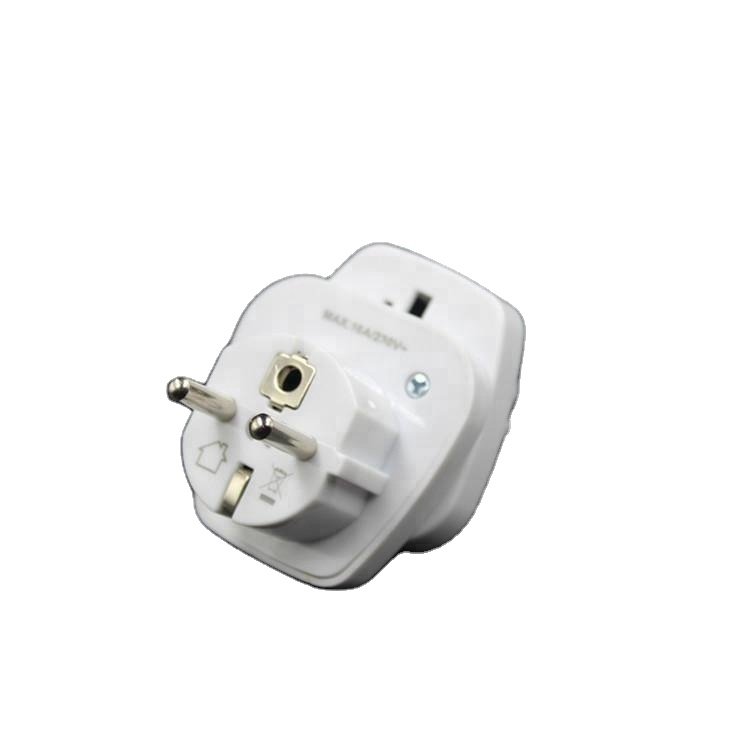 Shaver Adapter Plug EU 2 Pin to UK 3 Pin 1A Fused Travel Adaptor Socket for Electric Toothbrush Self Grounding