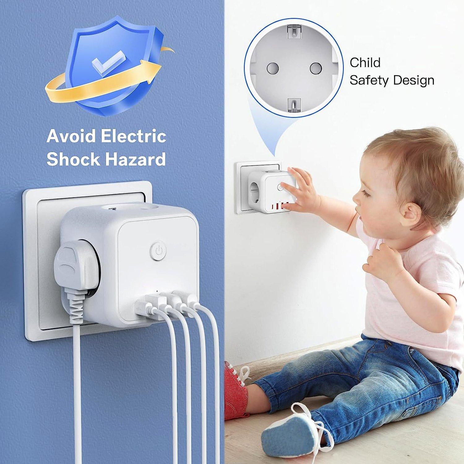 (Hot Offer) White Domotica Wifi Smart Plug Electrical Connector