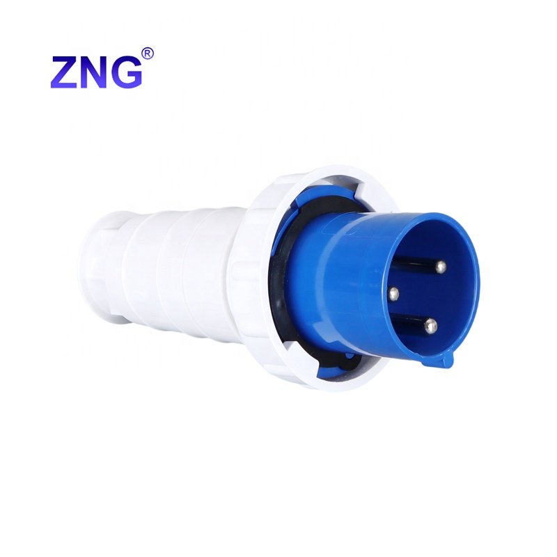 CE Certificate IP67 Waterproof 220V/250V Single Phase 63A 3 Pin Industrial Plug 2P+T Outdoor Power Plug
