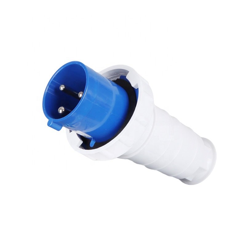 CE Certificate IP67 Waterproof 220V/250V Single Phase 63A 3 Pin Industrial Plug 2P+T Outdoor Power Plug