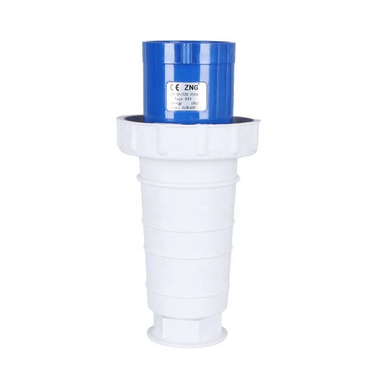 CE Certificate IP67 Waterproof 220V/250V Single Phase 63A 3 Pin Industrial Plug 2P+T Outdoor Power Plug