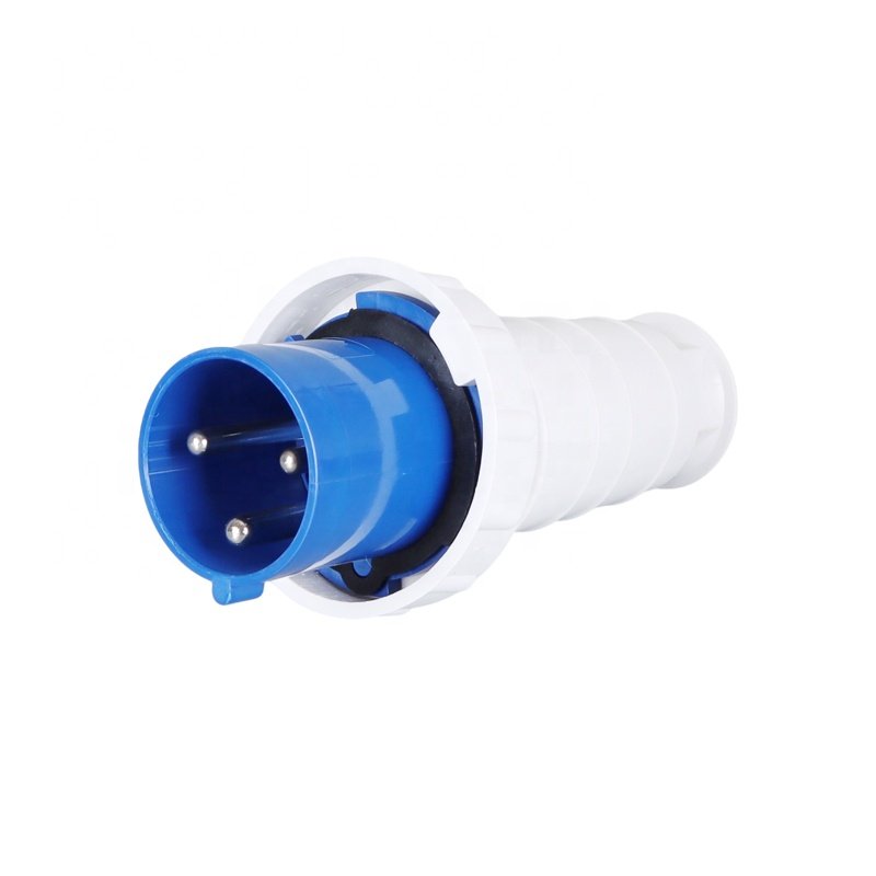 CE Certificate IP67 Waterproof 220V/250V Single Phase 63A 3 Pin Industrial Plug 2P+T Outdoor Power Plug
