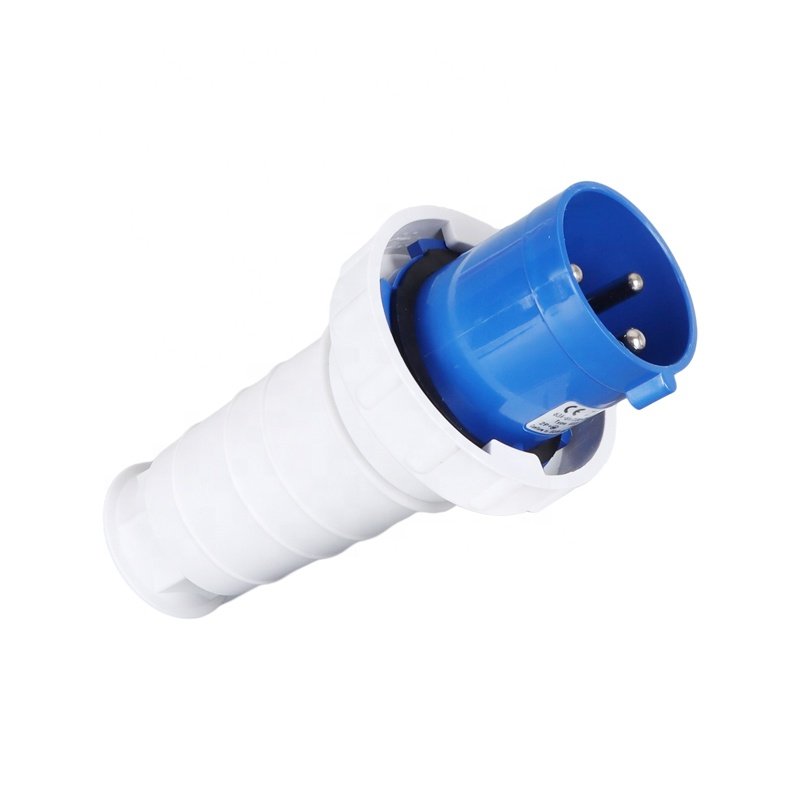 CE Certificate IP67 Waterproof 220V/250V Single Phase 63A 3 Pin Industrial Plug 2P+T Outdoor Power Plug