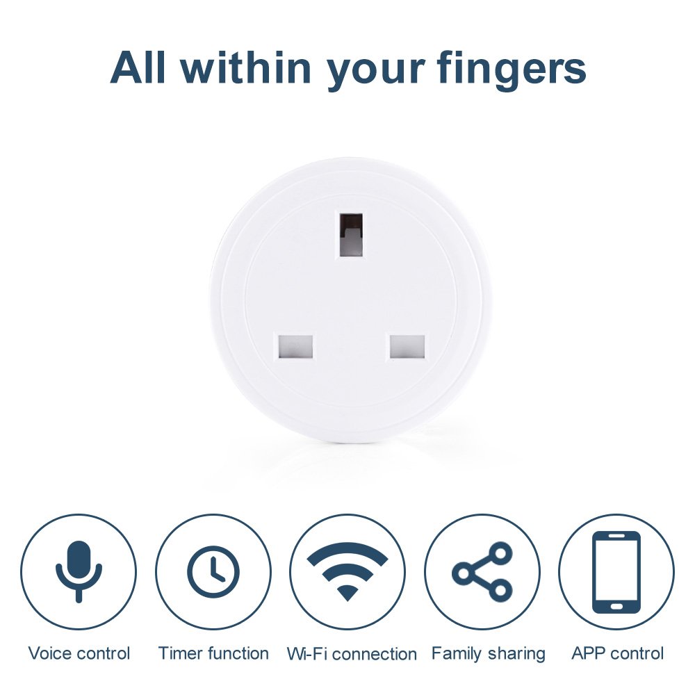 UK WiFi Mini Smart switch Remote Control Socket Timer Function Home Appliances Alexa Google Home power plug