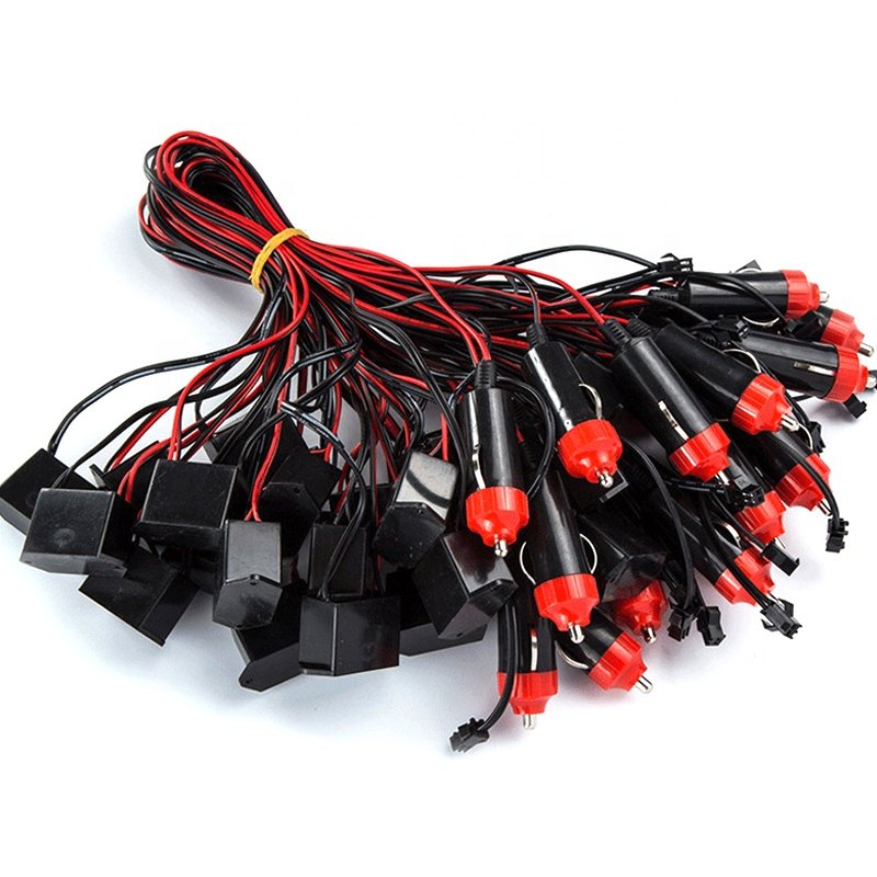 EL Wiring Neon Strip Flexible Car Interior LED Ambient Light Atmosphere Lamp Cigarette Lighter Plug