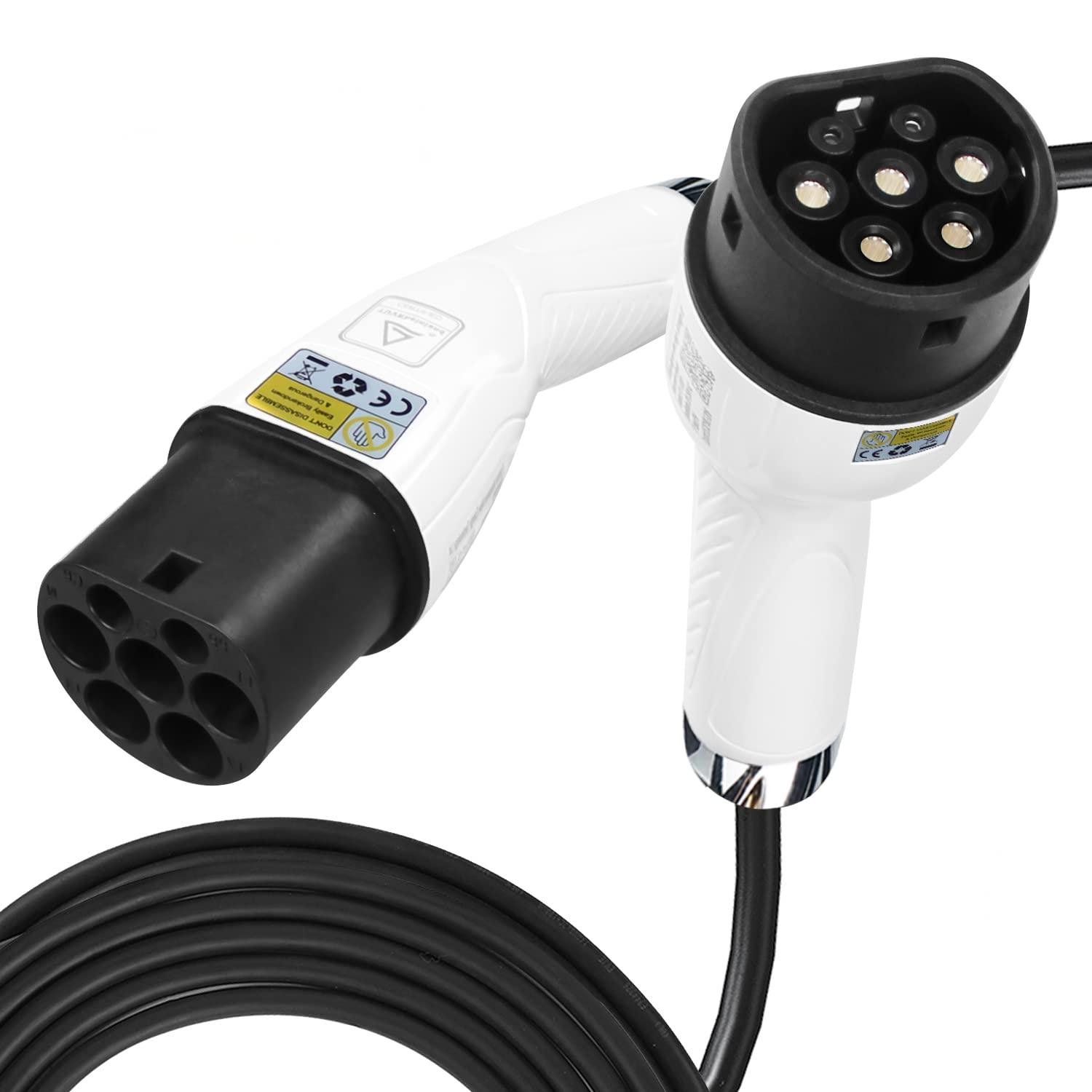 OEM 32A IEC 62196 Charging Cable 7KW Type 2 EV Charger with TUV Certificate Male to Female Cable for Electric Vehicle Charging