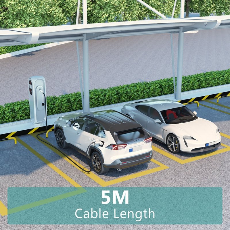 OEM 32A IEC 62196 Charging Cable 7KW Type 2 EV Charger with TUV Certificate Male to Female Cable for Electric Vehicle Charging