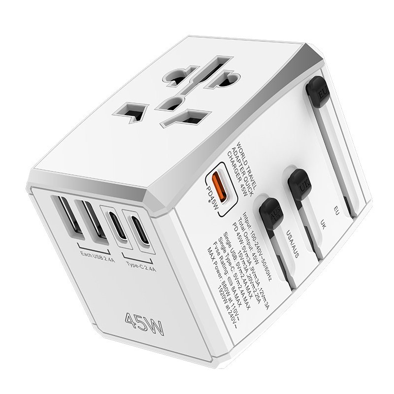 GaN POWER adapter 65w Multi-functional high-power travel charger power interface plug international universal travel adapter