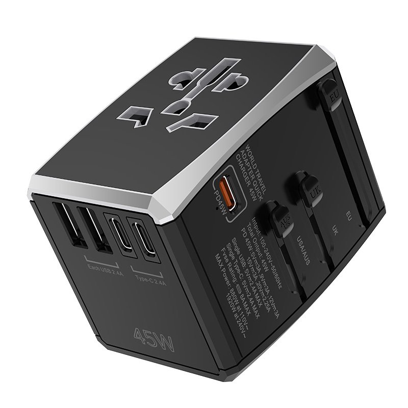 GaN POWER adapter 65w Multi-functional high-power travel charger power interface plug international universal travel adapter
