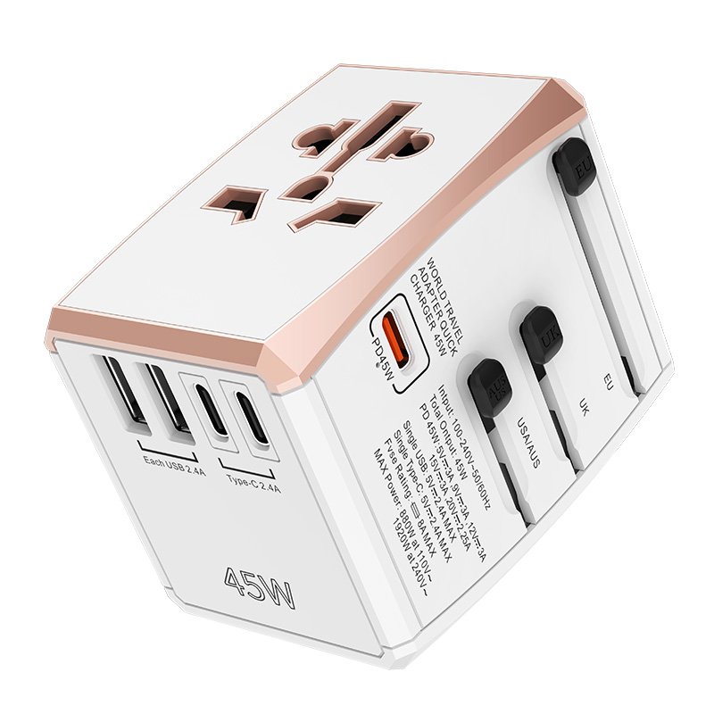 GaN POWER adapter 65w Multi-functional high-power travel charger power interface plug international universal travel adapter