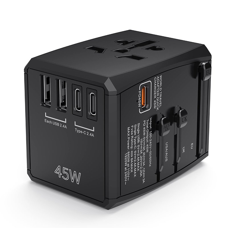 GaN POWER adapter 65w Multi-functional high-power travel charger power interface plug international universal travel adapter