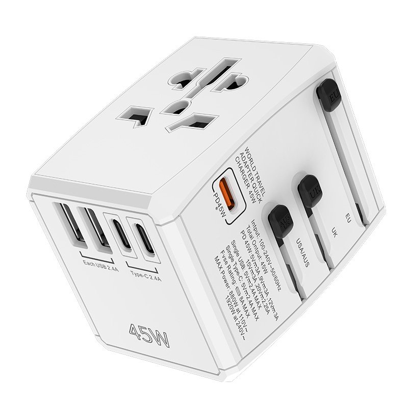 GaN POWER adapter 65w Multi-functional high-power travel charger power interface plug international universal travel adapter