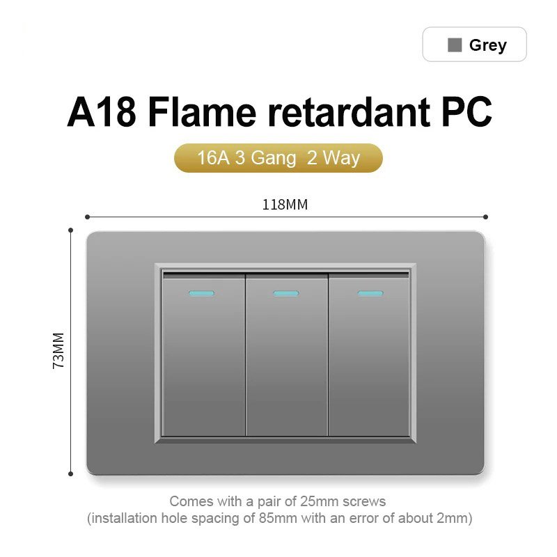 US Mexico Wall Light Switch Socket 5V 2.1A USB Type-c Charger Plug,Golden Glass Panel American Standard Power Outlet