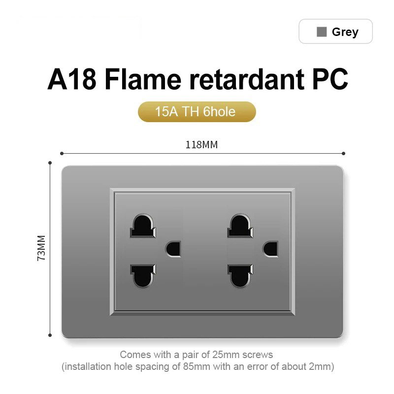 US Mexico Wall Light Switch Socket 5V 2.1A USB Type-c Charger Plug,Golden Glass Panel American Standard Power Outlet