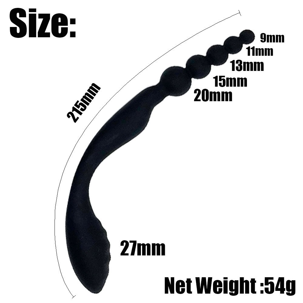 Silicone backcourt pull bead anal plug two universal head and female masturbation device