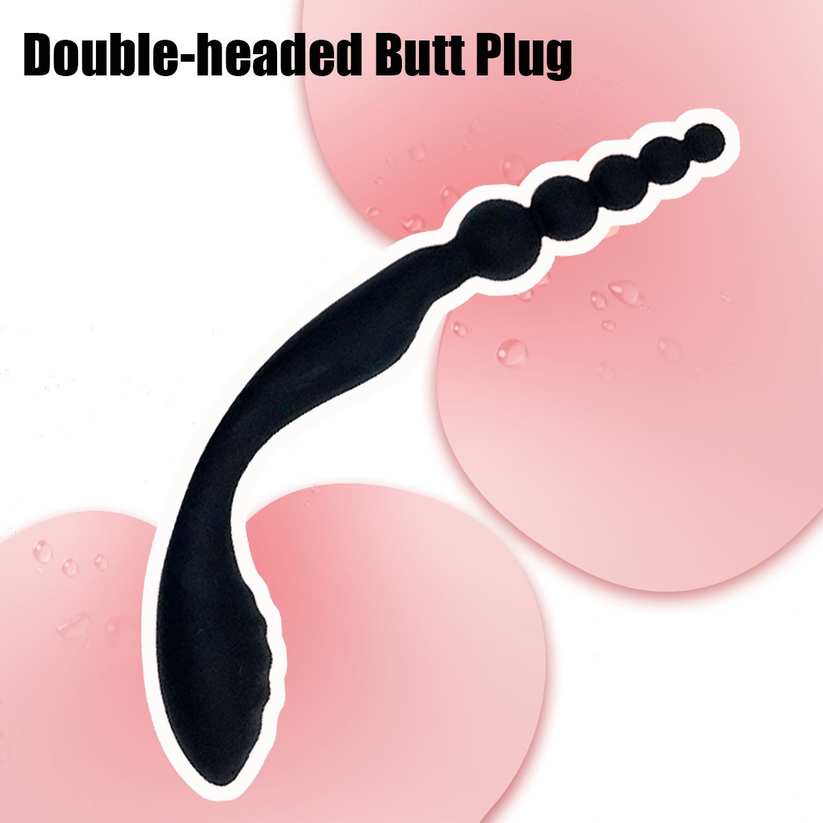 Silicone backcourt pull bead anal plug two universal head and female masturbation device