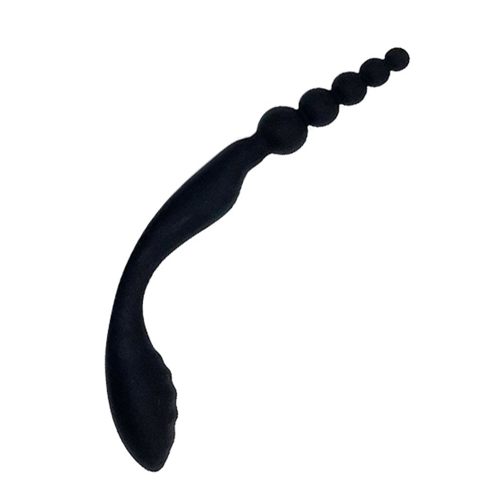 Silicone backcourt pull bead anal plug two universal head and female masturbation device