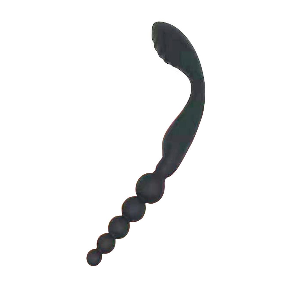 Silicone backcourt pull bead anal plug two universal head and female masturbation device