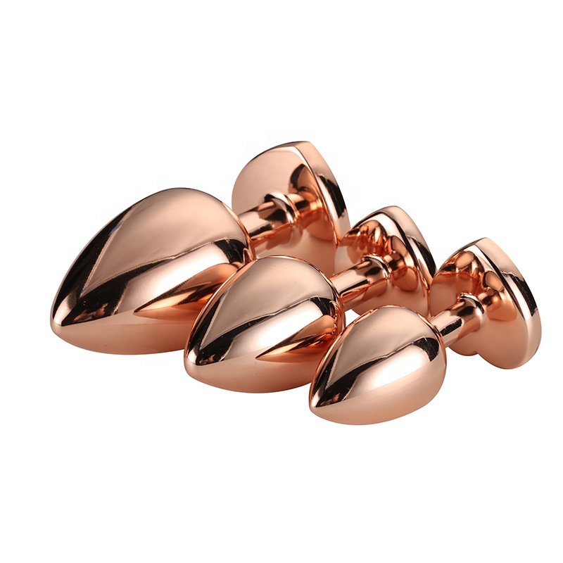Factory Direct Sale Rose gold heart shape Anal Plug adult products Metal sex toy Anal Pleasure for men and women
