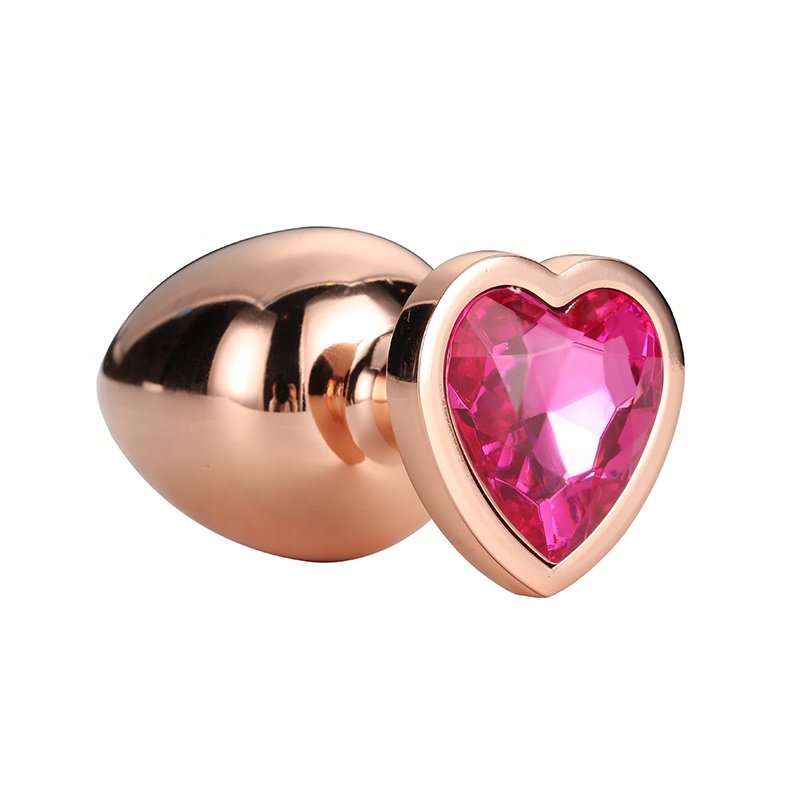 Factory Direct Sale Rose gold heart shape Anal Plug adult products Metal sex toy Anal Pleasure for men and women