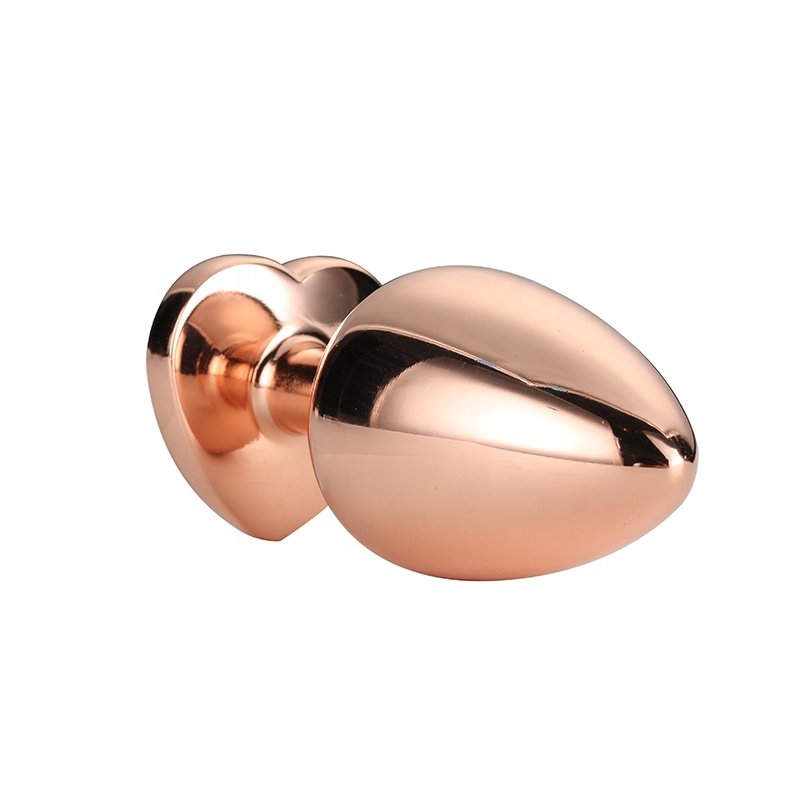 Factory Direct Sale Rose gold heart shape Anal Plug adult products Metal sex toy Anal Pleasure for men and women