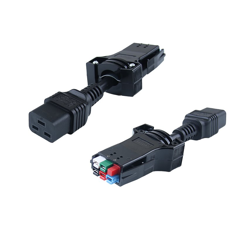 6 pin fixed plug with 45A connector to C19 C20 plug power connector