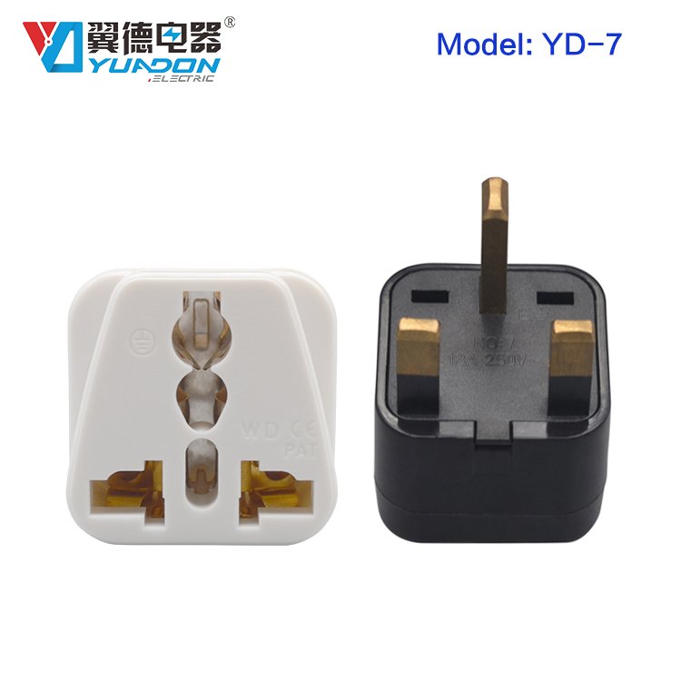 YUADON YD-7 Universal Travel UK 3 pin Plug Power Adapter Multi-use 13A 3 pin Flat Plug