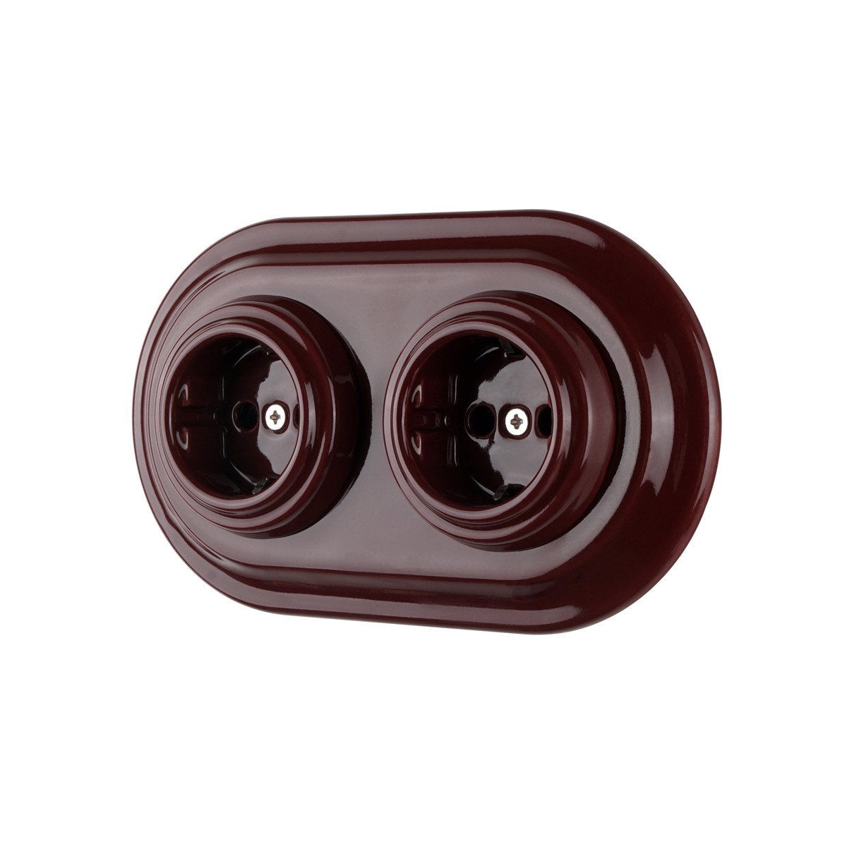 Recessed ceramic vintage electrical German EU plug socket porcelain wall socket