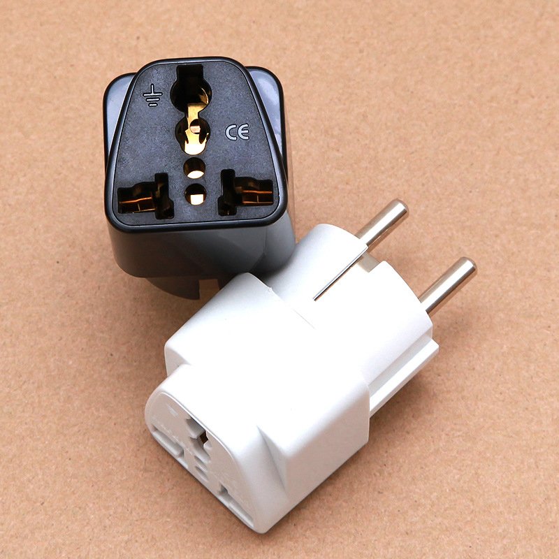 Germany France Plug Adapter Power Adapter Copper 4.8mm USA Ukraine to Europe 2-Pin European Travel Plug Socket Converter