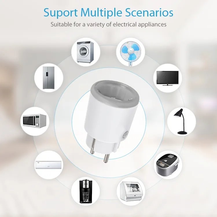 tuya zigbee smart remote control FR france socket plug outlet with power meter monitor work with alexa and google home