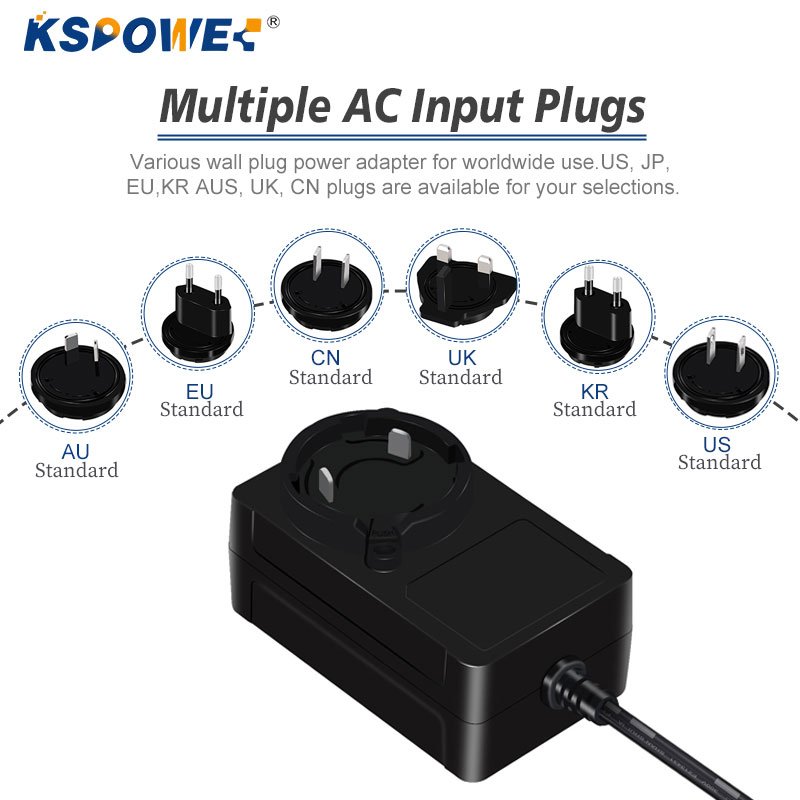 Wholesale Adaptor 12v 18v 24v 36v Ac Dc Adapter 36w Interchangeable Wall Mount Power Supply Universal Plug Power Adapter