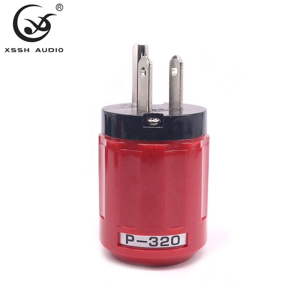 Power Electrical Jack XSSH OEM DIY HIFI Audio Rhodium Gold Plated Brass 3 Pins US AC Power Plug Connector for Big Power Cable