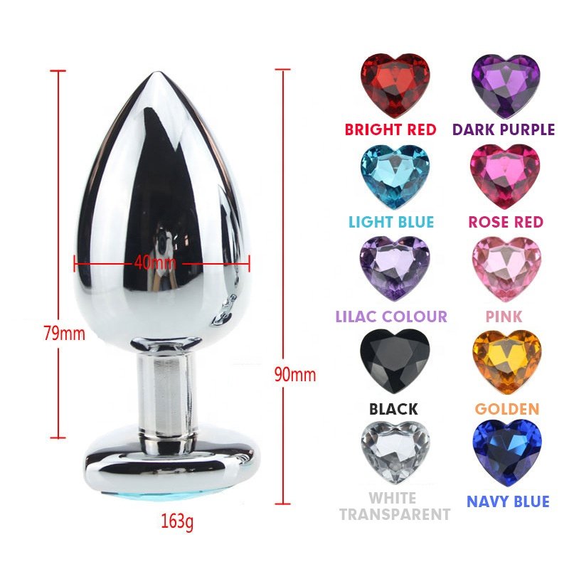 China Factory Supply Crystal Jewelry Butt Plug Anal Bead Anus Massage Anal Sex Toys Metal Anal Plug For Men Women Couples