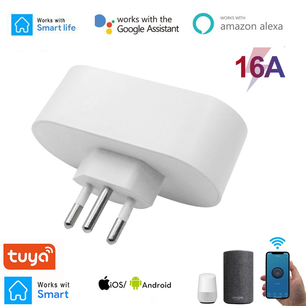 Factory Supplier Tuya Smart Life Brazil Smart Wifi Plugs Sockets With Energy Monitor Alexa Smart Plug