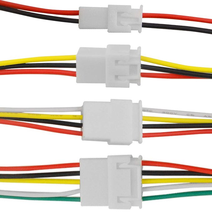 JST XH2.54 Pitch 2.54 mm 4 Pin Plug Socket 22 AWG Single End length 300 mm Female Contact Pins Single End Wire HarnessHot
