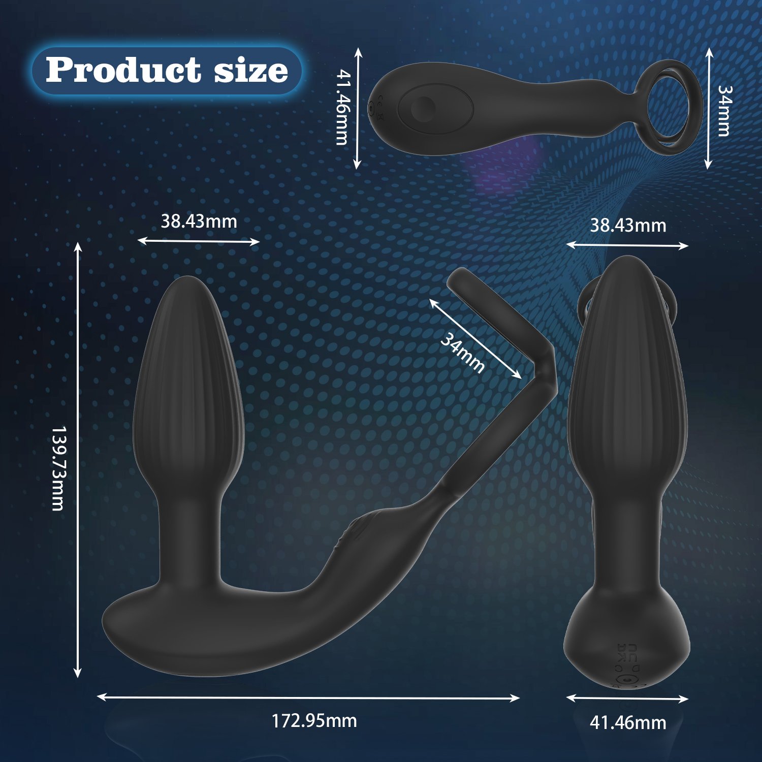 2 Heads Vibration Powerful Silicone Anal Plug With Cock Ring Remote Control Vibrating Rotating Prostate Massage Anal Vibrator
