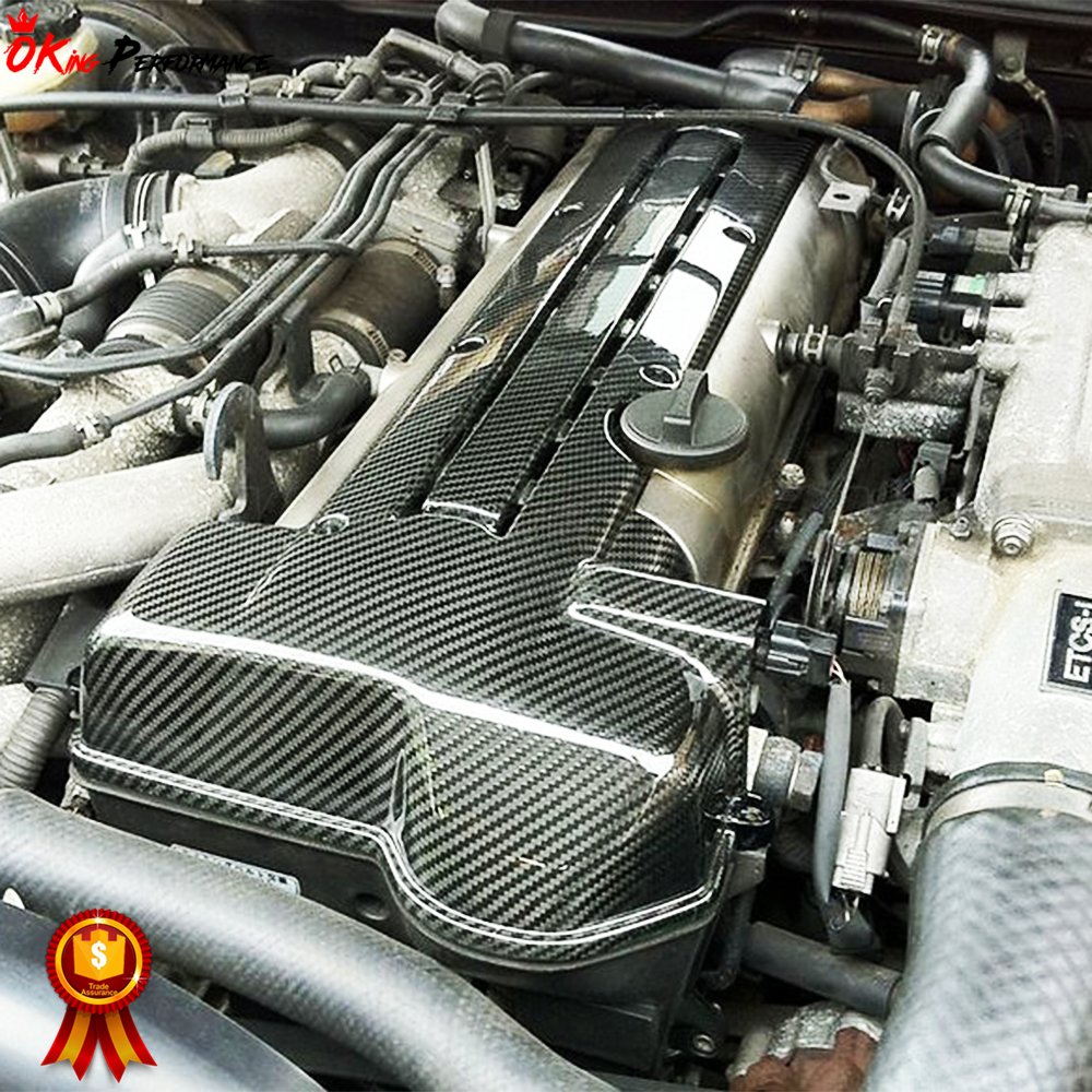 Carbon Fiber Spark Plug Cover For Toyota Supra MK4 A80 JZA80 MKIV Car Accessories