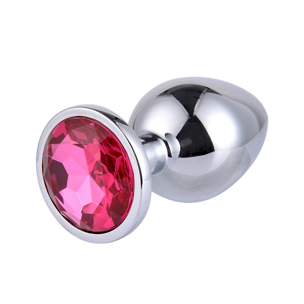 Hotselling sex toy metal anal plug stainless butt plug with jewel