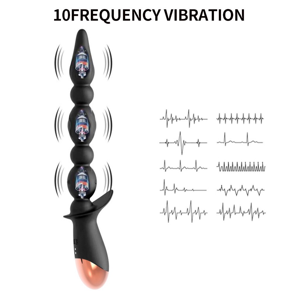 Soft touch Silicone suction cup ball pulling vibrating anal bead plug G-spot anal expansion strip massager