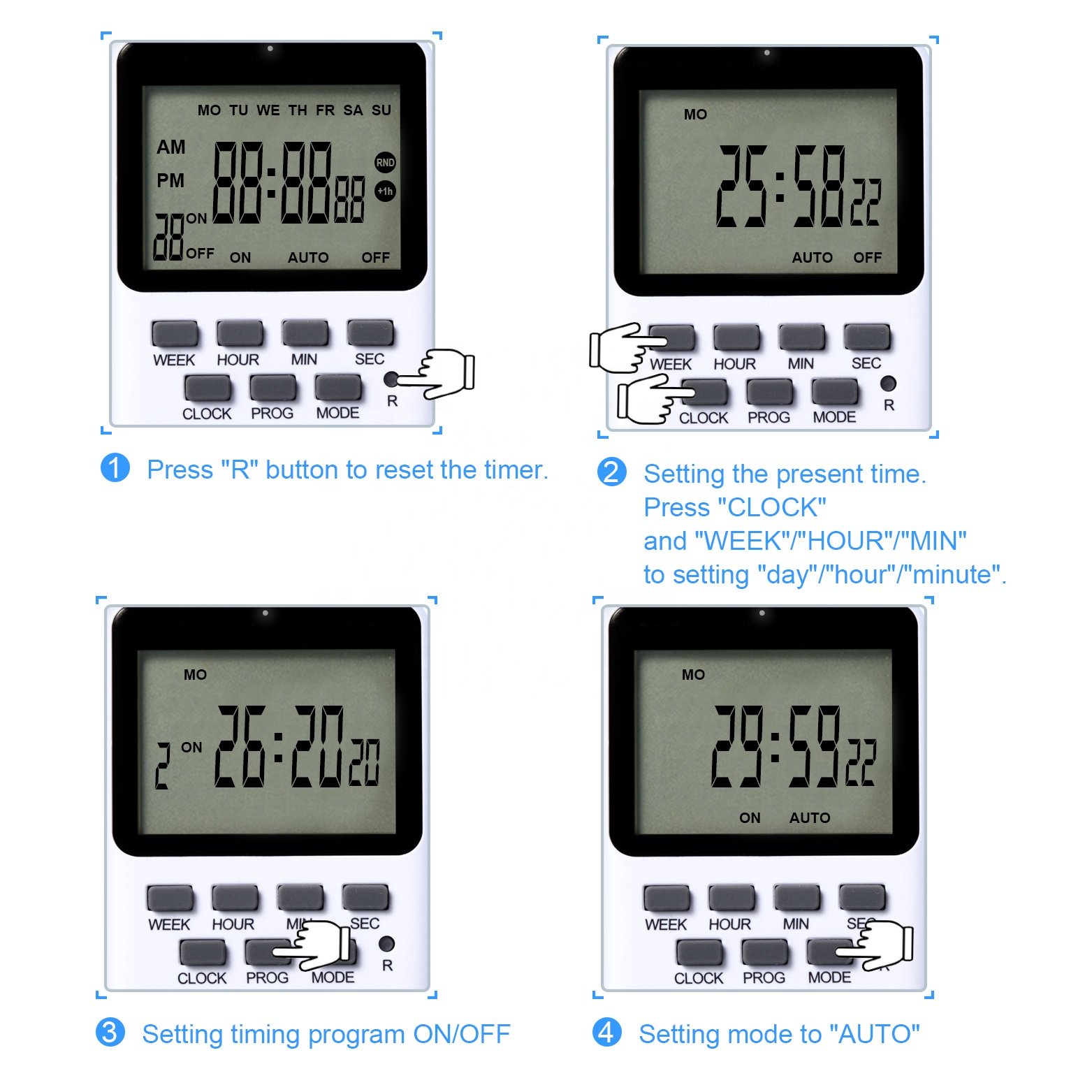 Hot Sell 240V digital timer with plug electric programmable timer switch