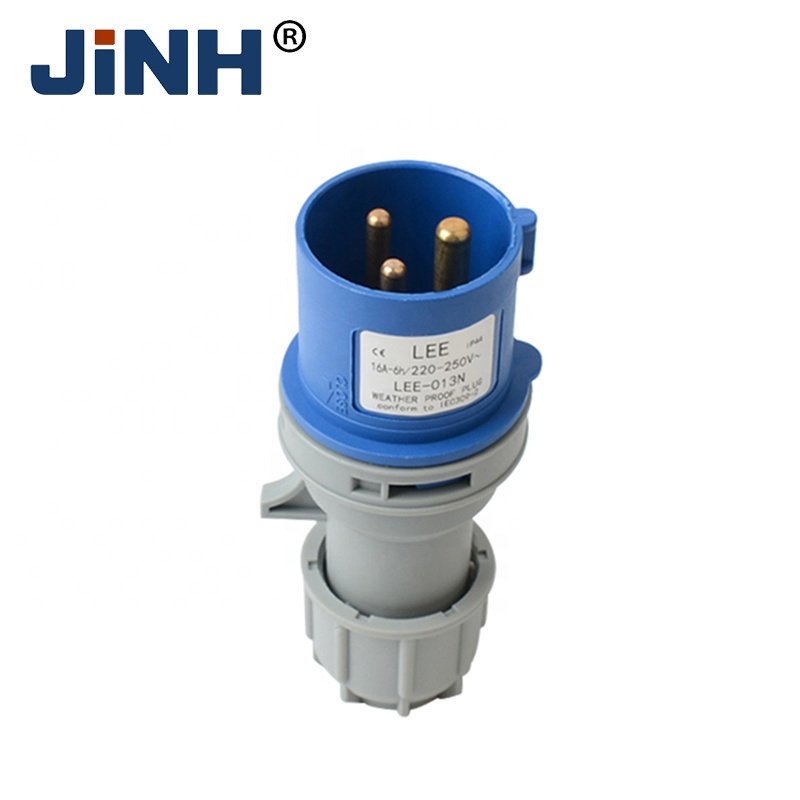 Manufacturers Mounted Plug 220V 16A Electrical Energy Mobile Industrial Commando Plug Three Pin IP44 Outdoor Plugs