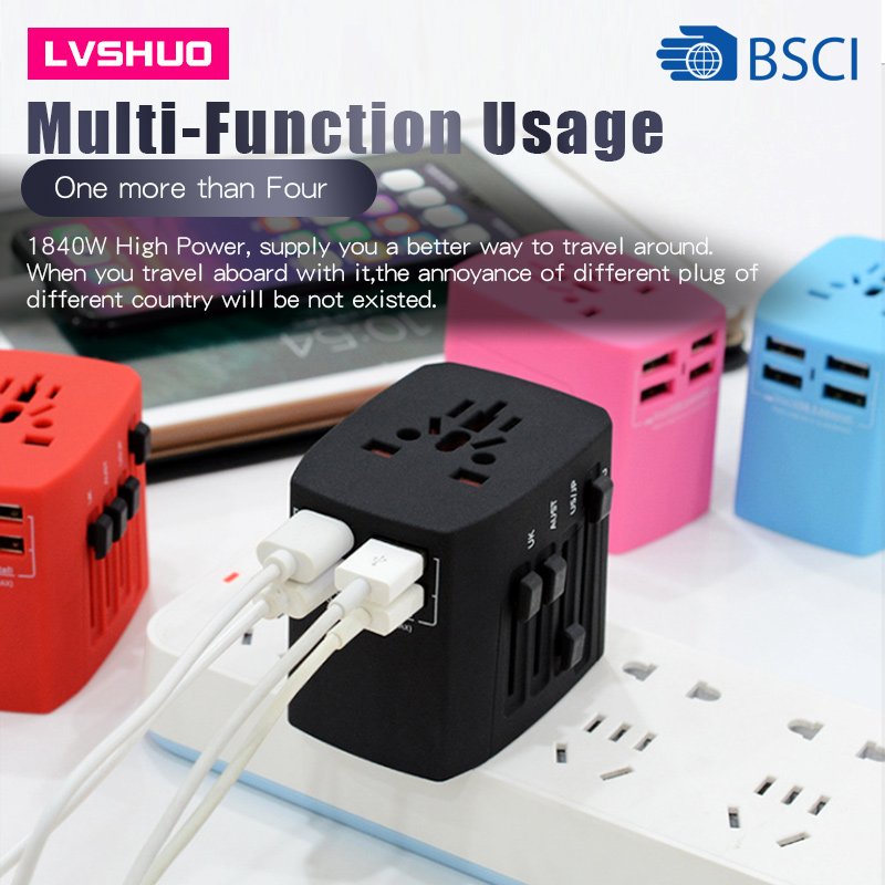 Newest Electrical Smart Adaptor Socket Universal Travel Adapter with 5.6A Type-C 4USB UK US AU EU Plug Travel Adapter