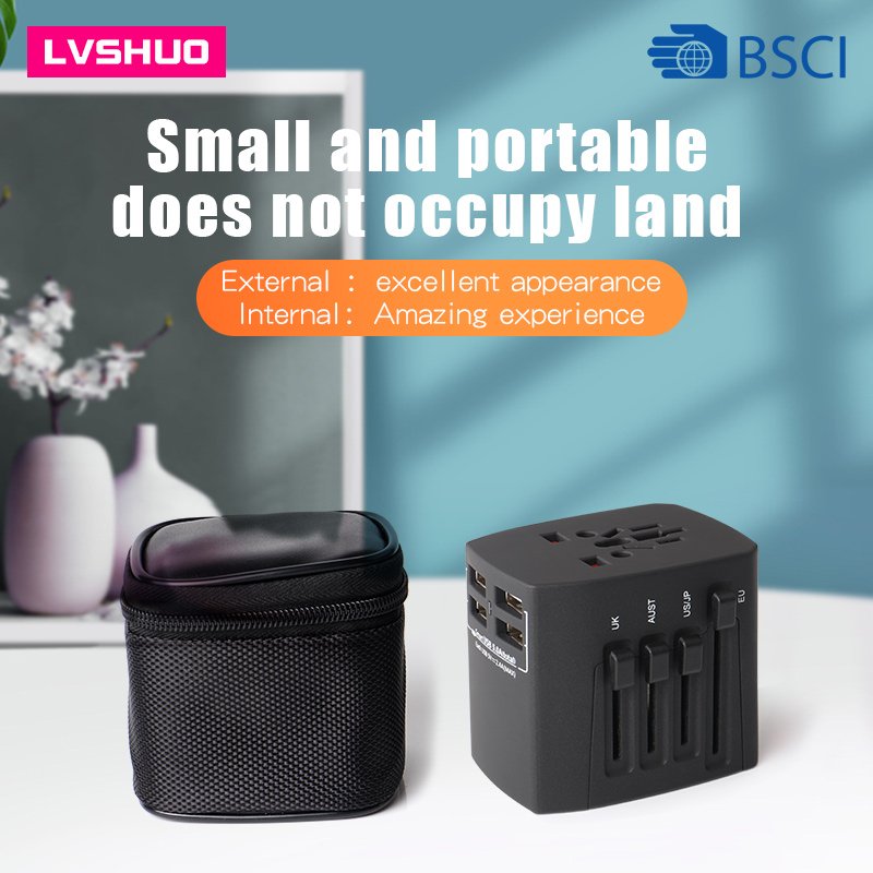 Newest Electrical Smart Adaptor Socket Universal Travel Adapter with 5.6A Type-C 4USB UK US AU EU Plug Travel Adapter