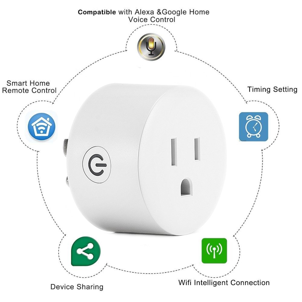 Tuya Smart Plug US Adapter Smart Socket With Voice Timer Energy Monitor Remote Control Home Appliances 10A Smart Plug