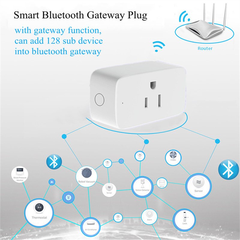 Power Monitor Smart BLE Gateway US WiFi Zigbee Plug Remote Wireless Voice Control Timer Socket With Alexa Google Home Yandex