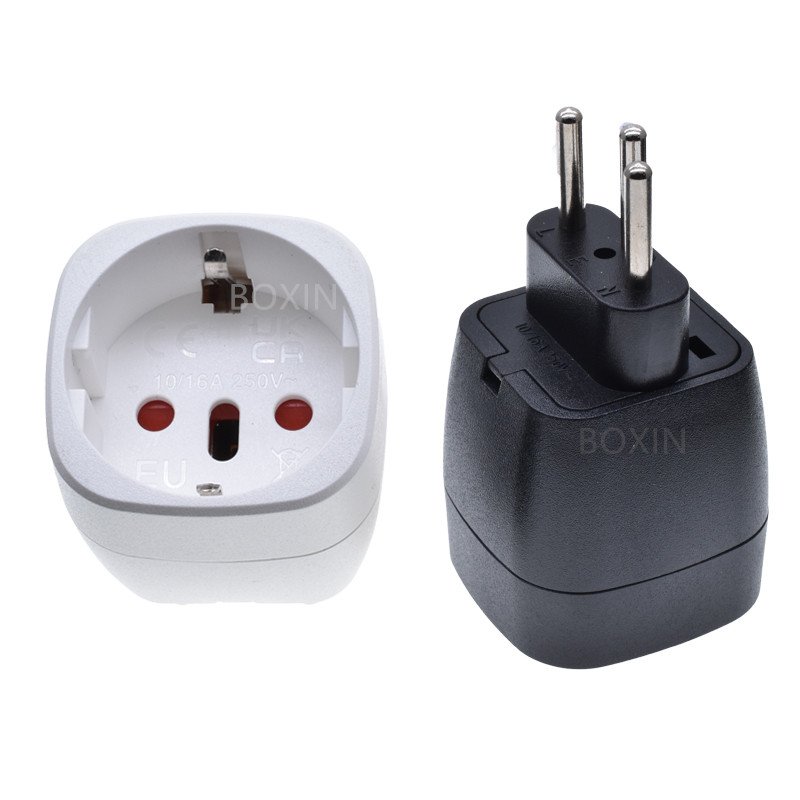 Swiss travel conversion plug, EU Germang to Switzerland 3 pin plug 10A 250V