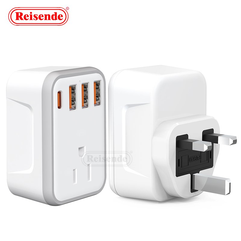 US EU US GER UK Travel Plug Adapter 3 USB 1 Type-C 1 Socket One-Turn Multi-Extension Wall Socket AC Power Strips Safety